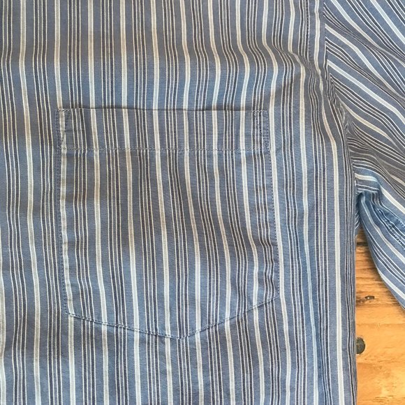 J Crew Blue Pinstriped Long sleeve Dress shirt - Picture 5 of 7